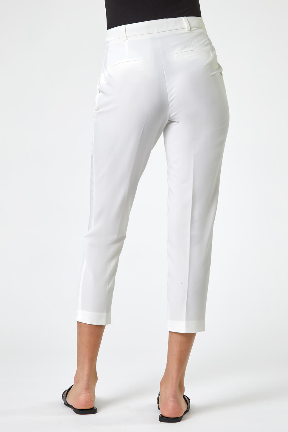 Ivory  Smart Tapered Stretch Trousers, Image 2 of 4
