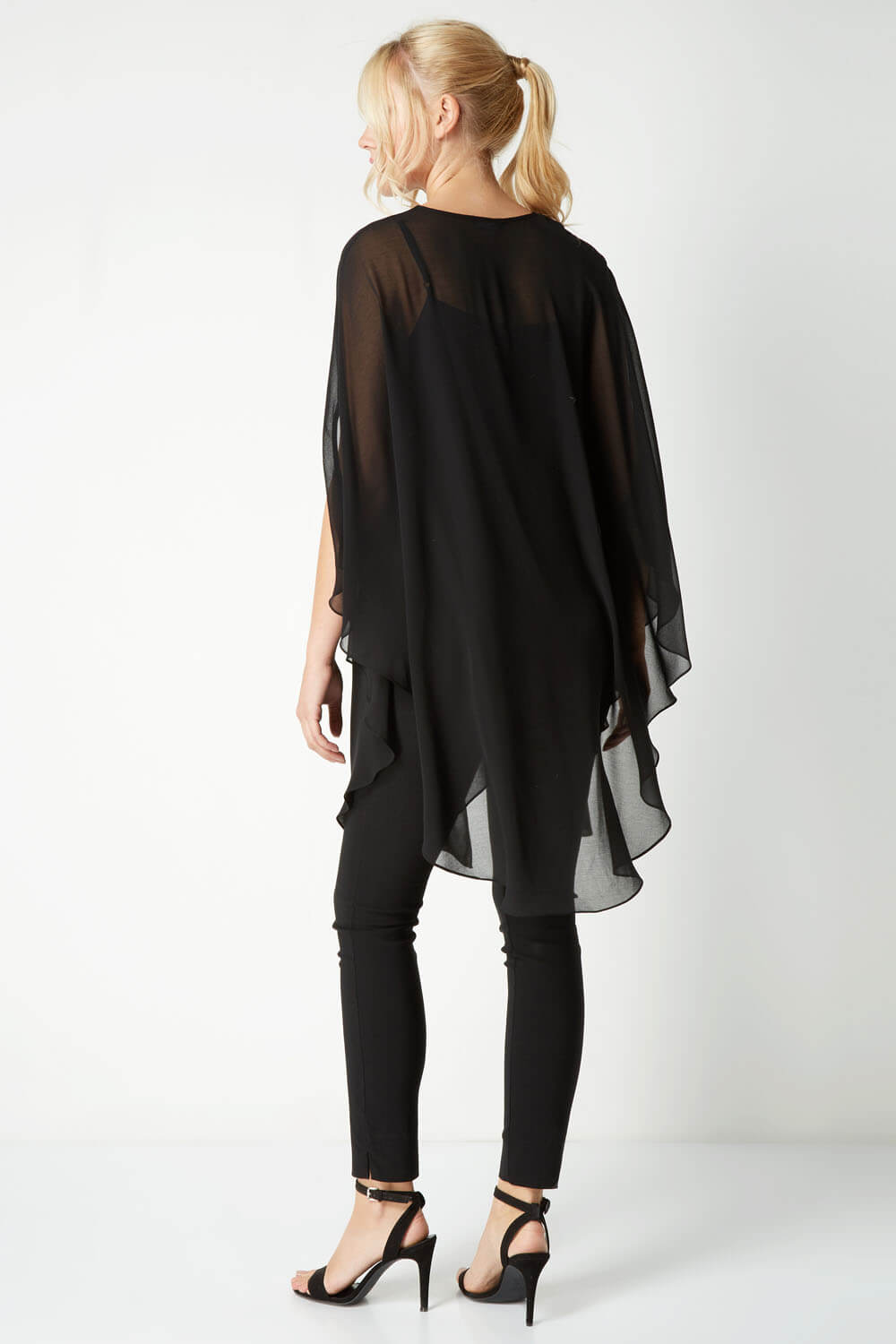 Chiffon Longline Jacket in Black - Roman Originals UK