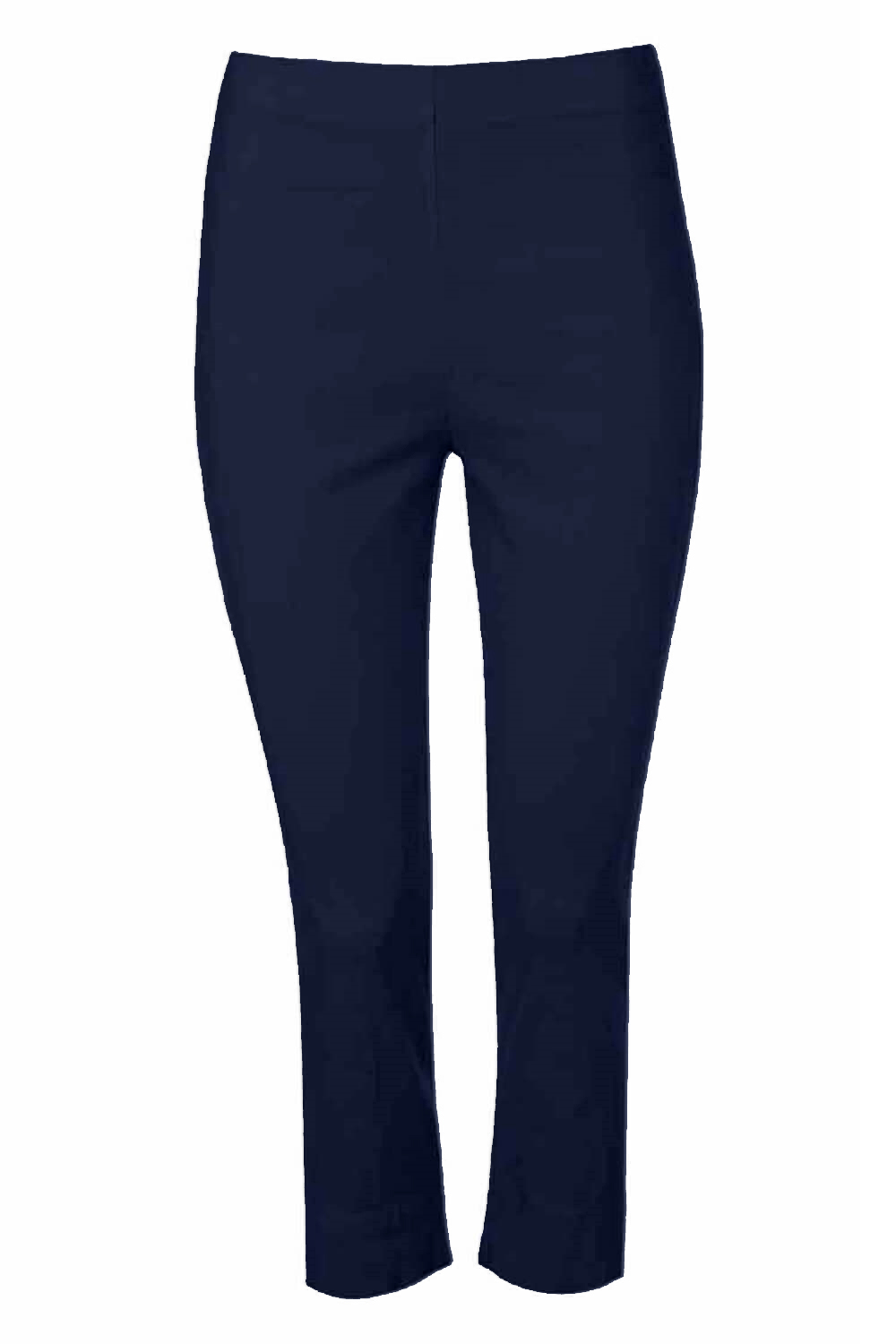 Navy Blue  Petite Cropped Stretch Trousers, Image 4 of 4
