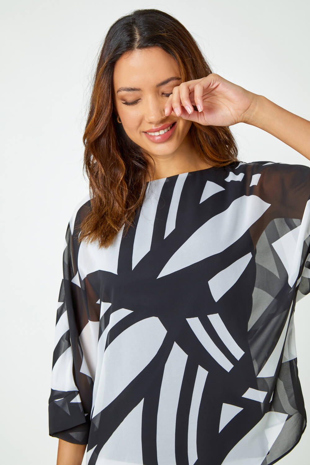 Abstract Print Overlay Top