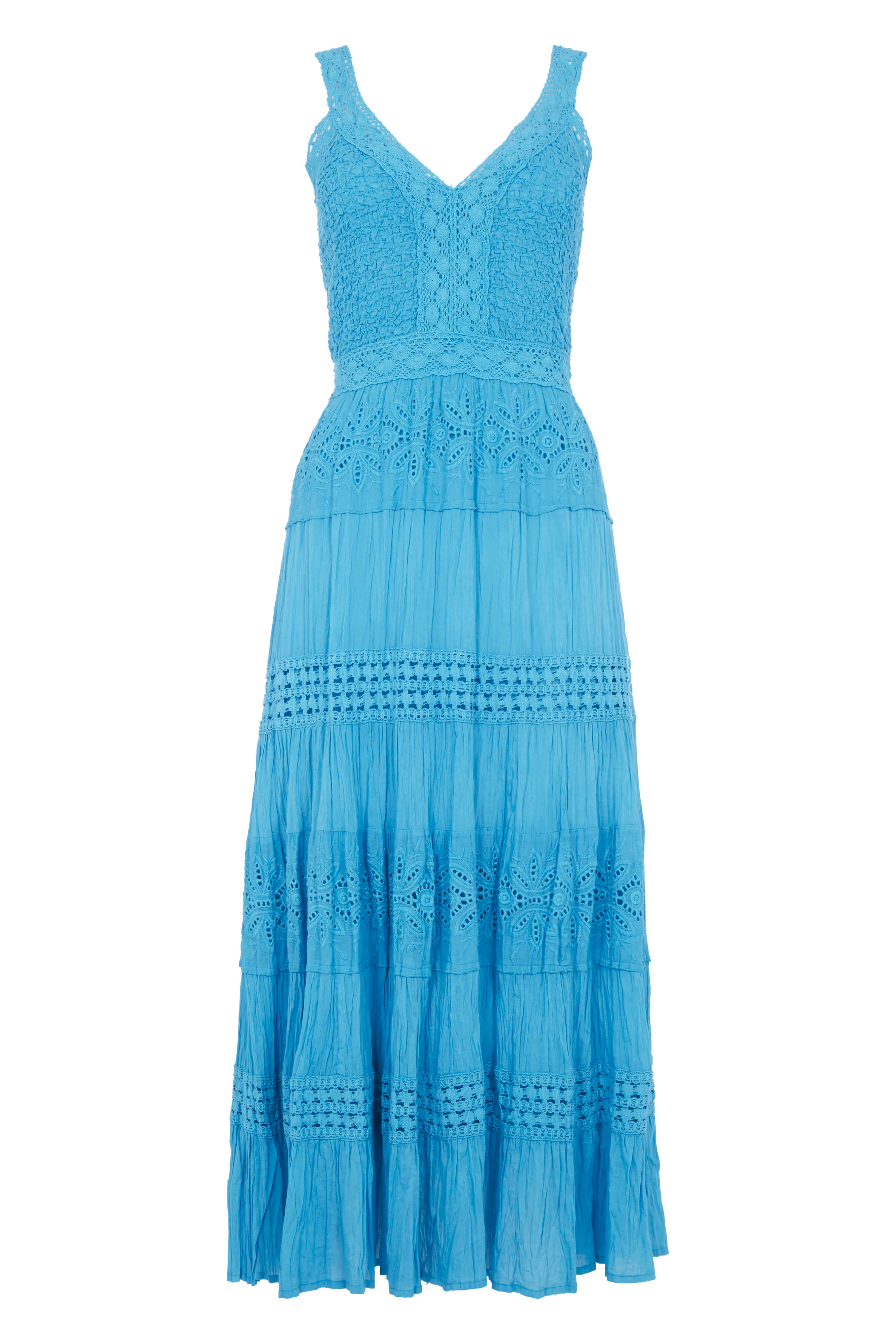 100 Cotton Summer Maxi Dress in Blue Roman Originals UK