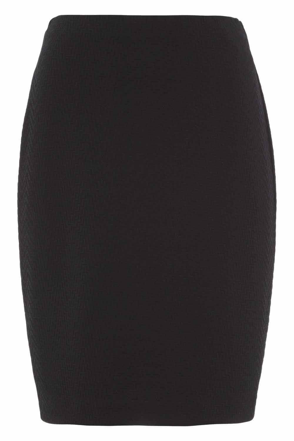 Black Short Textured Jersey Skirt, Image 4 of 4