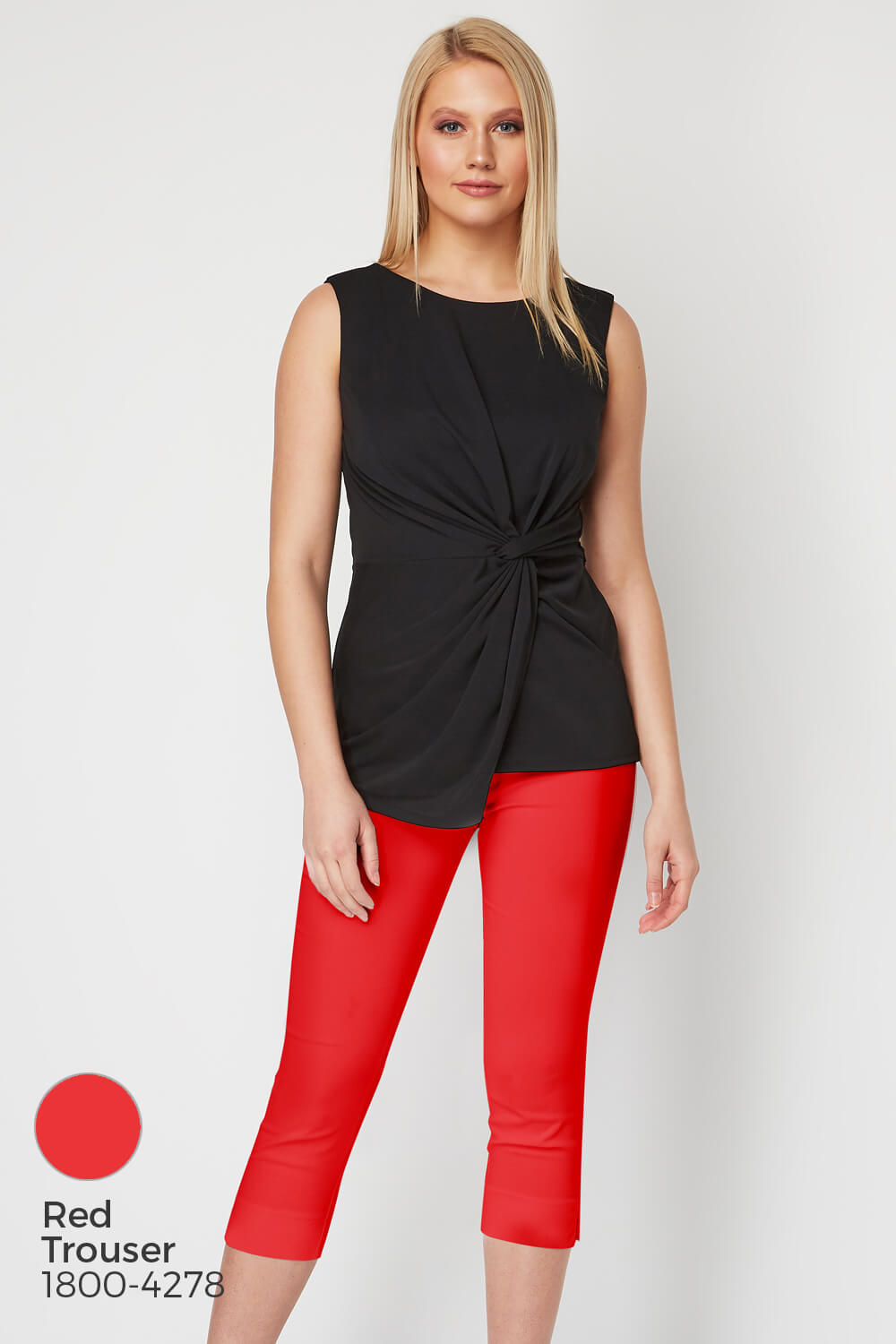 Black Sleeveless Knot Front Top , Image 7 of 8