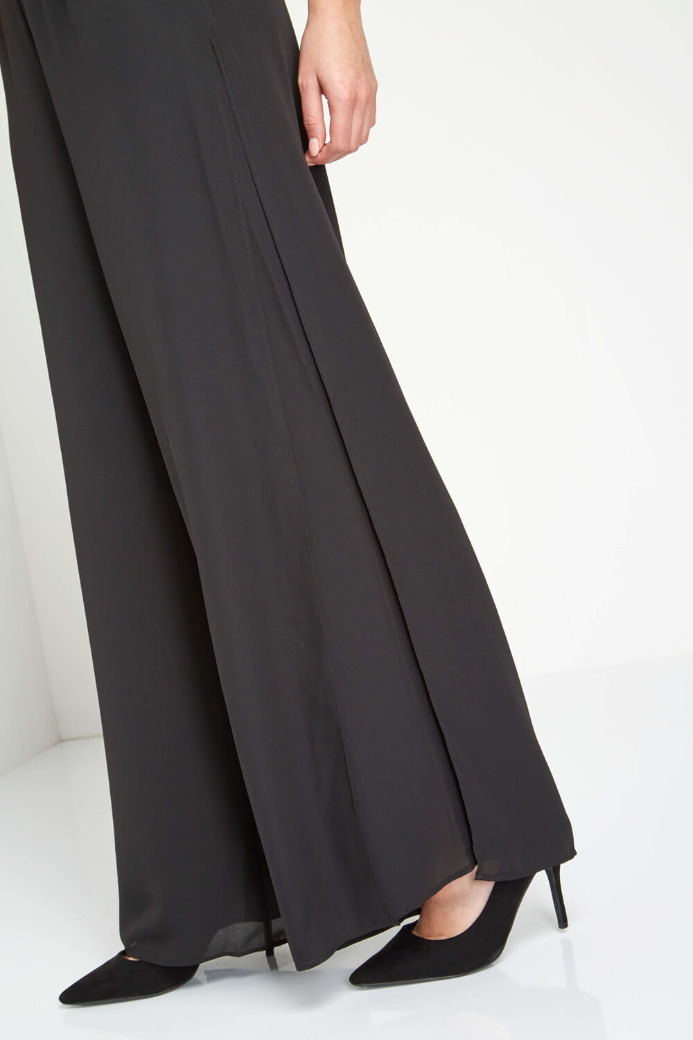Black Side Split Trousers, Image 2 of 5