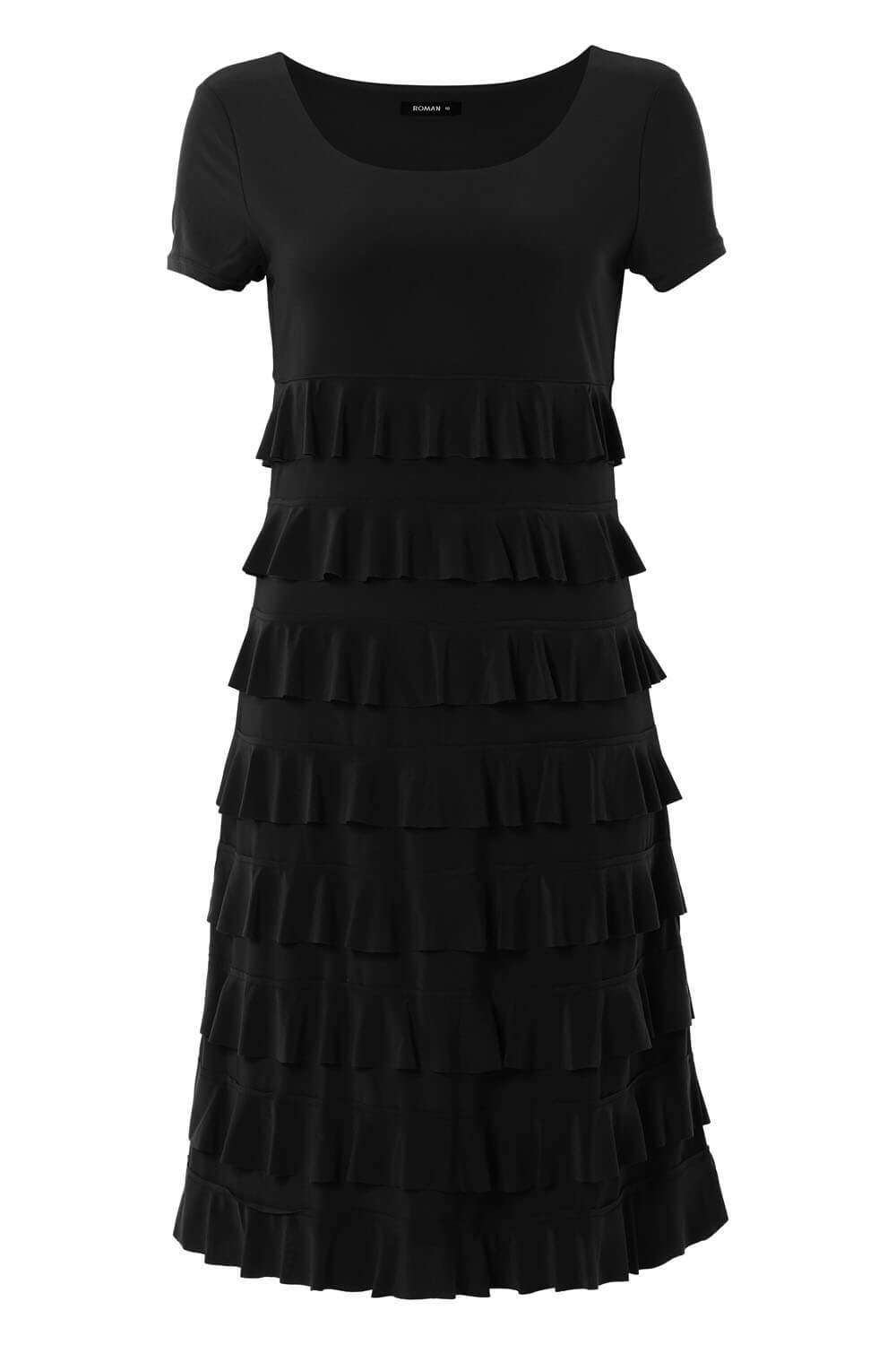 Black  Frill Tiered Dress, Image 4 of 4