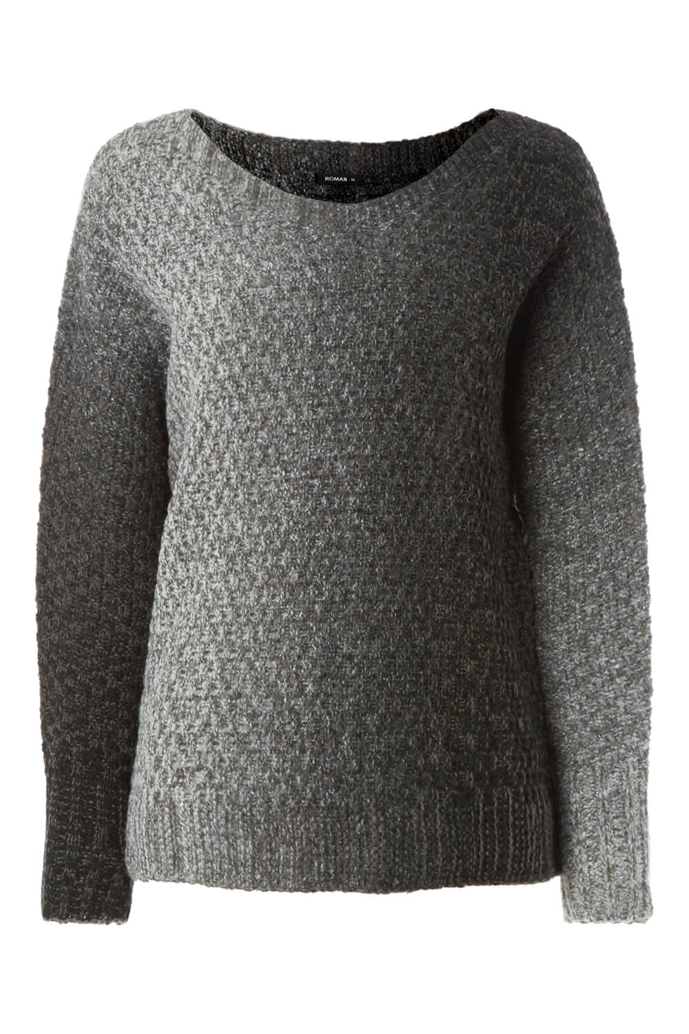 Long Sleeve Ombre Jumper in Grey - Roman Originals UK