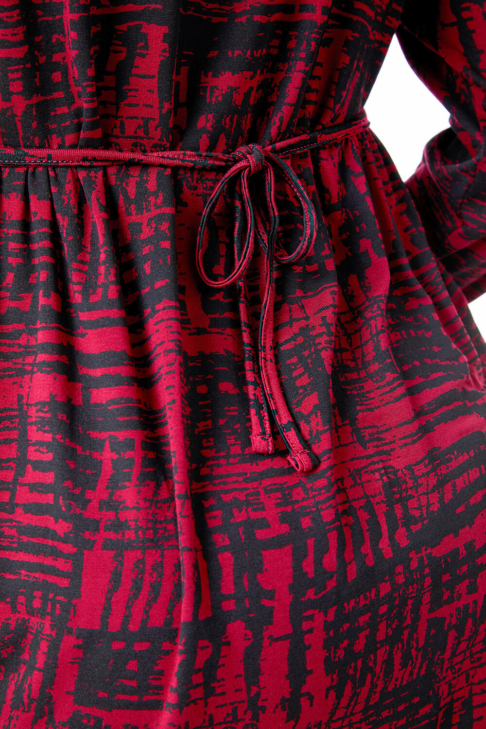 Wine Petite Abstract Print Fit & Flare Dress, Image 5 of 5