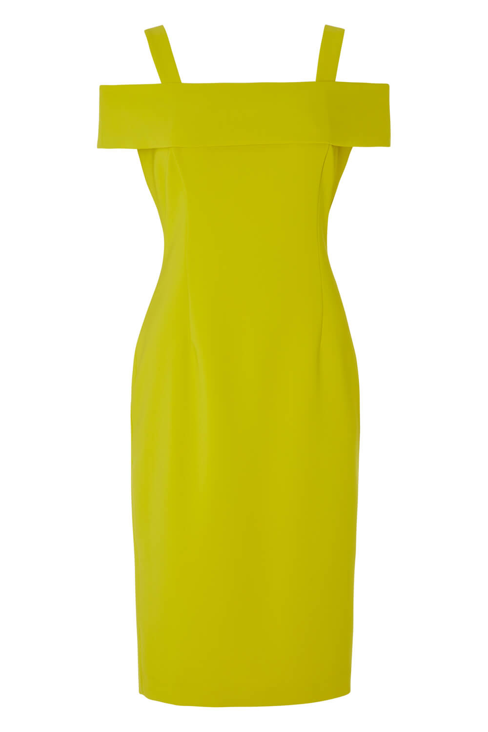 Lime Cold Shoulder Scuba Dress, Image 4 of 4
