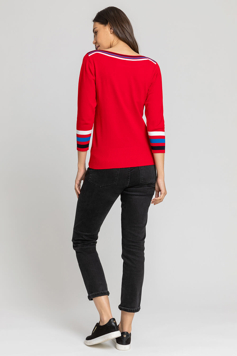 Red Heart Embroidered Stripe Print Jumper, Image 2 of 4