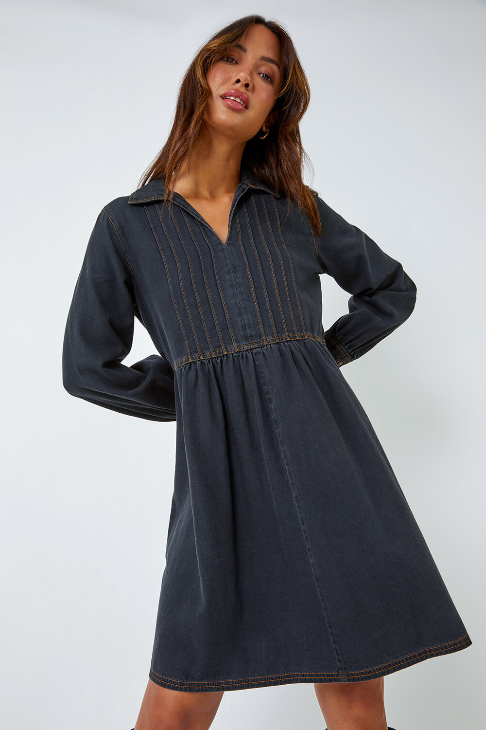 Denim dress roman clearance originals