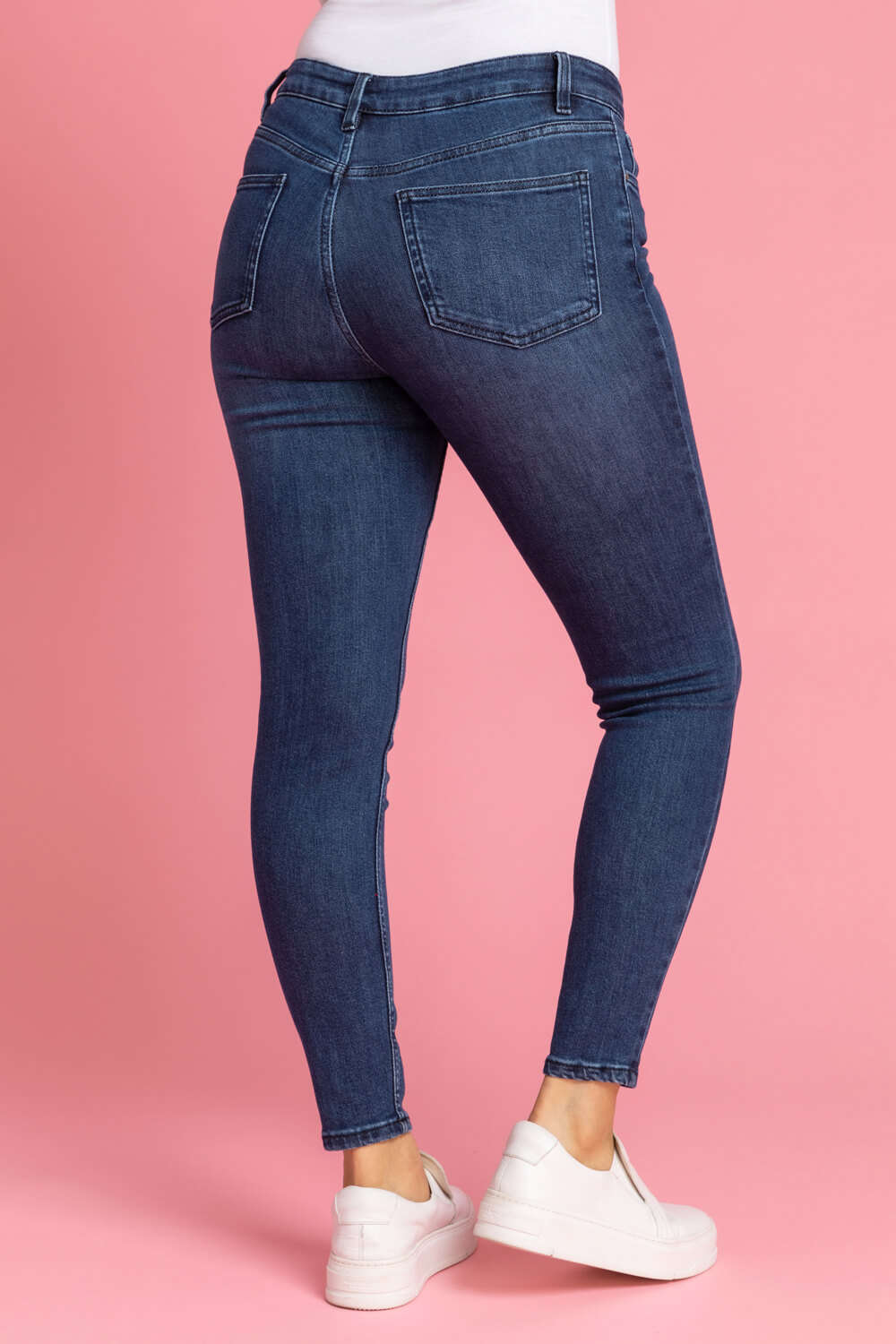 Blue 29" Stretch Skinny Jeans, Image 2 of 4