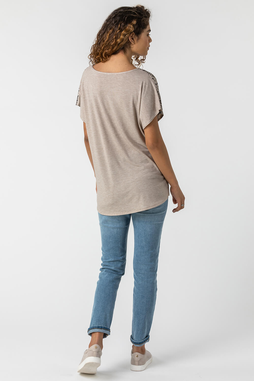 Neutral Snake Print Ombre Top, Image 2 of 5