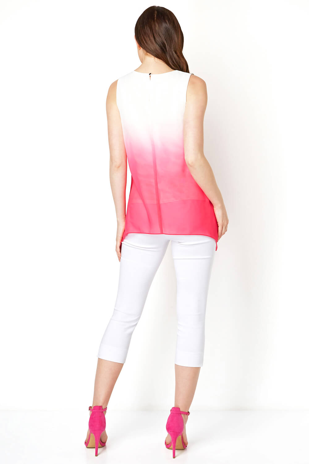 PINK Ombre Print Overlay Top, Image 3 of 8