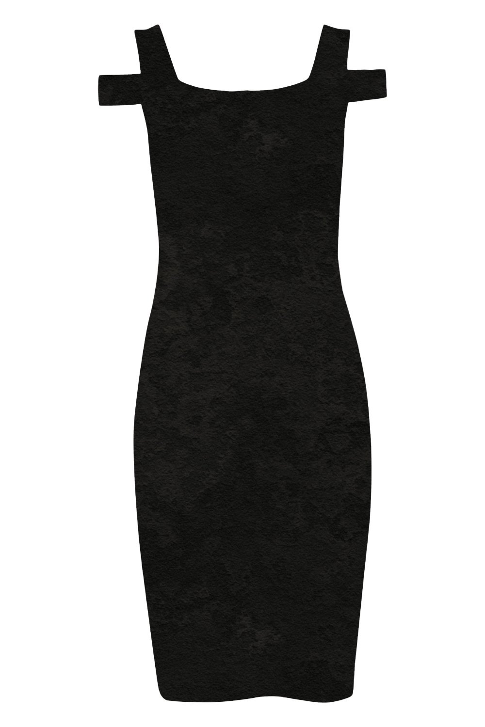 Velvet Cold Shoulder Dress in Black - Roman Originals UK