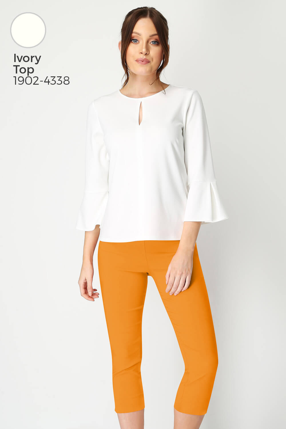 ORANGE Cropped Stretch Trouser, Image 5 of 7