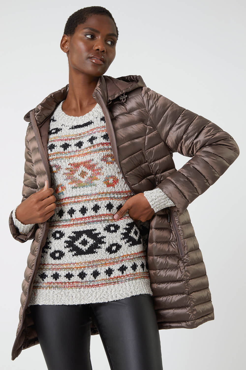 Natural  Nordic Print Knitted Jumper, Image 2 of 5