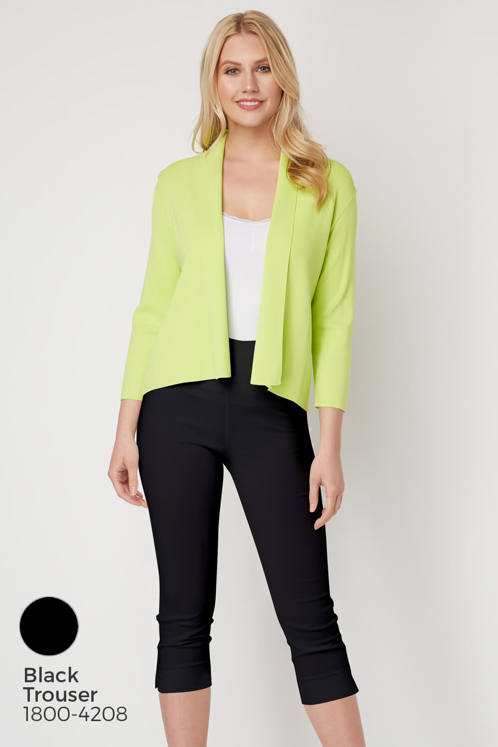 Lime Cropped Knitted Shrug, Image 5 of 7