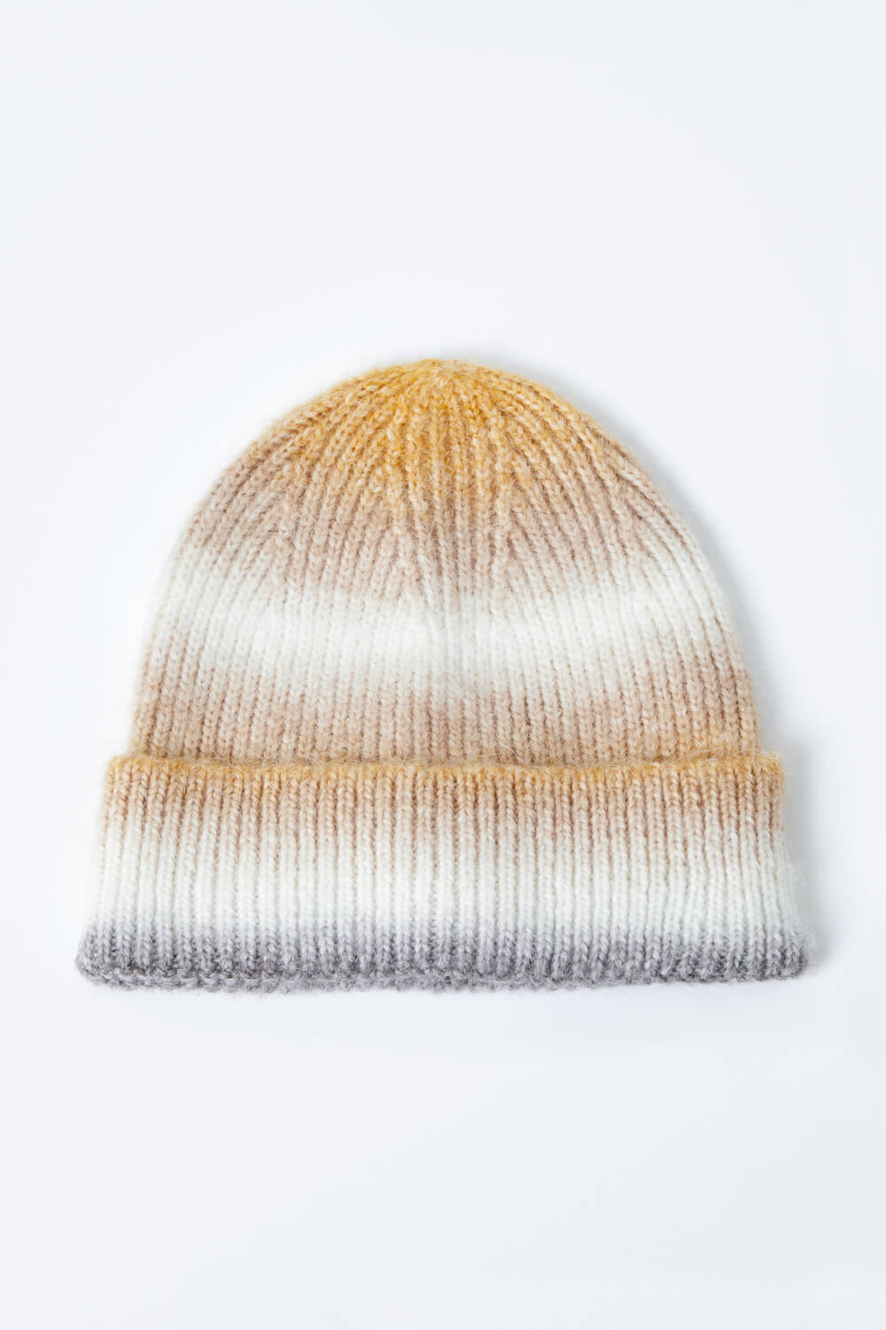 Yellow Ombre Stretch Knit Hat, Image 5 of 5
