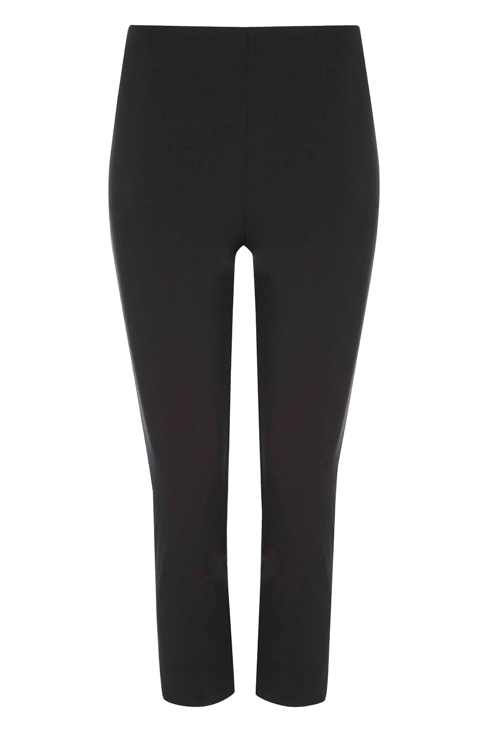 Black Cropped Stretch Trousers, Image 3 of 3