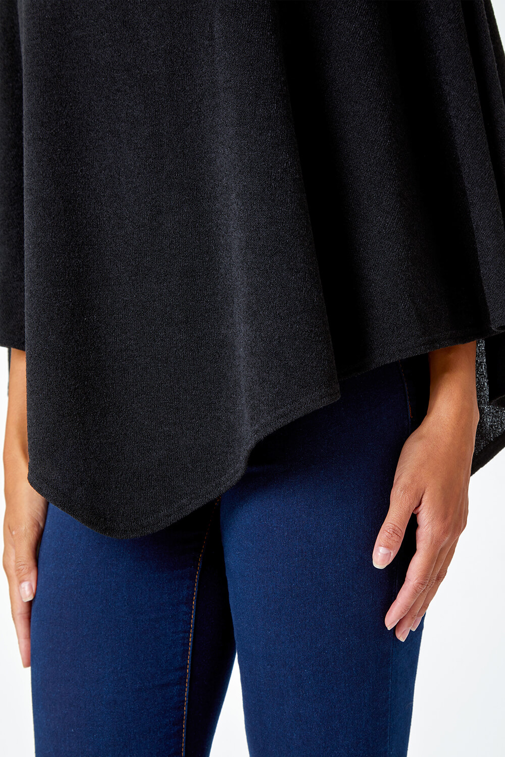 Black Marl Overlay Stretch Top, Image 5 of 5