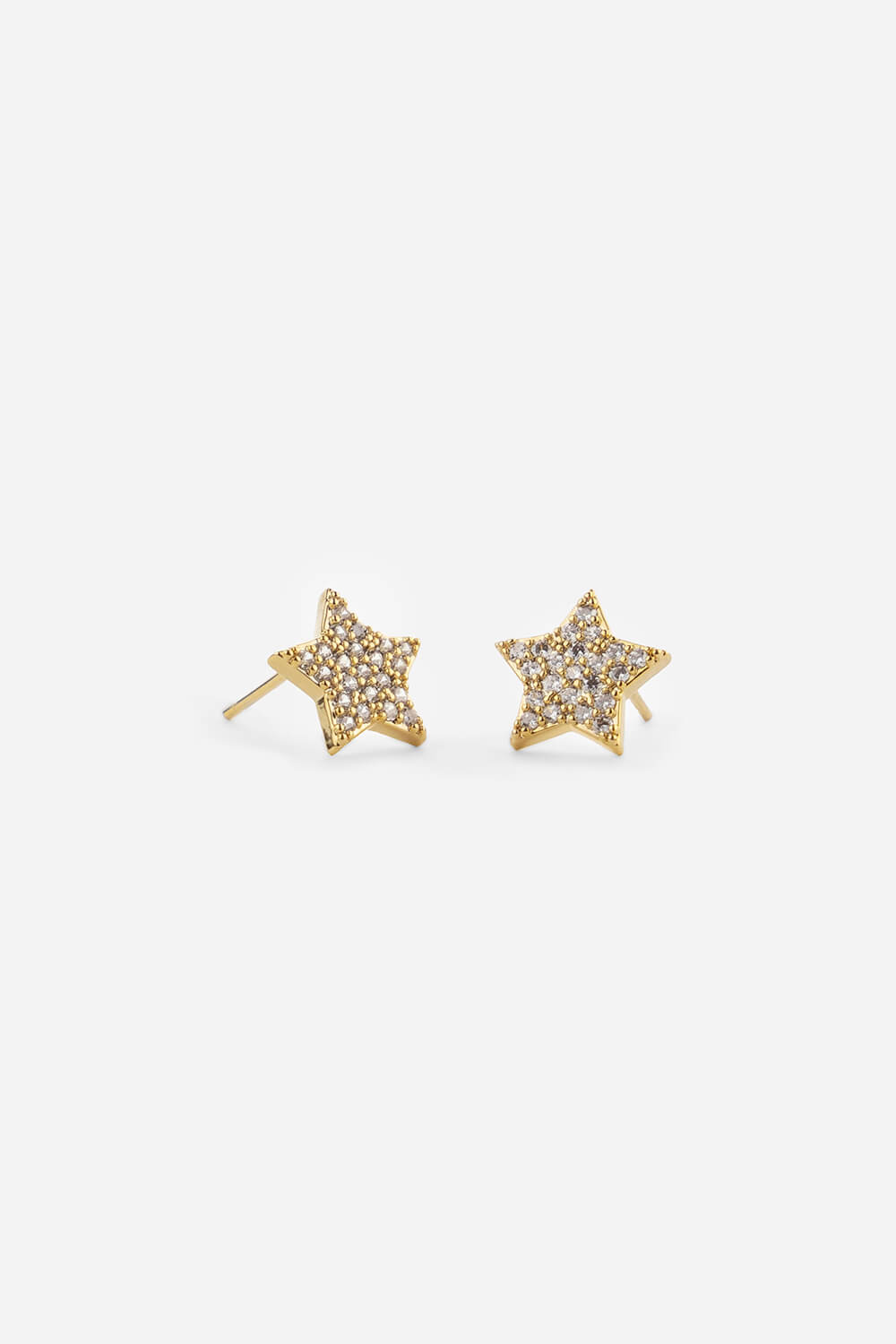 Gold Stainless Steel Plated Star Earrings, Image 2 of 2