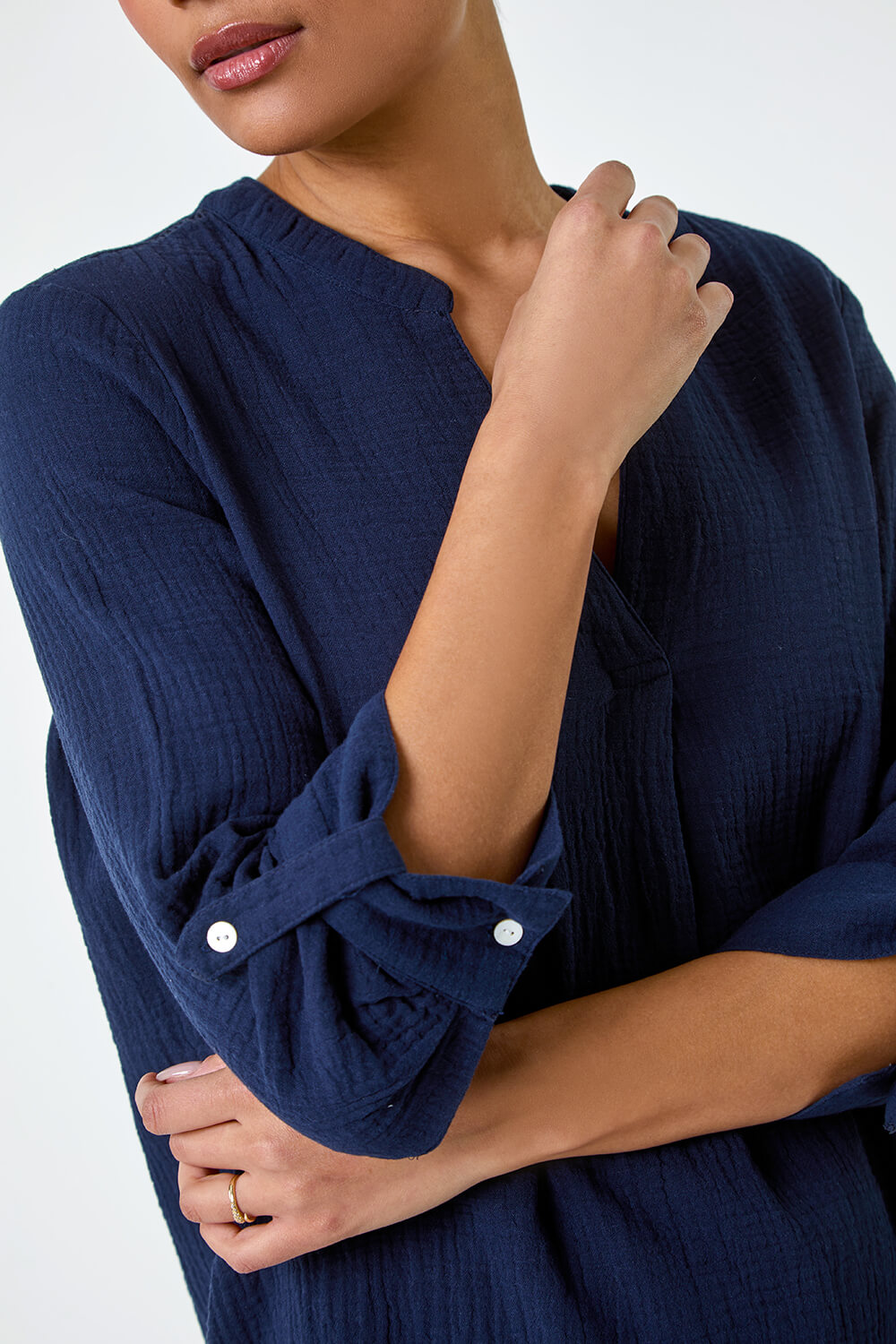 Ocean Calls Pleats Top - Navy