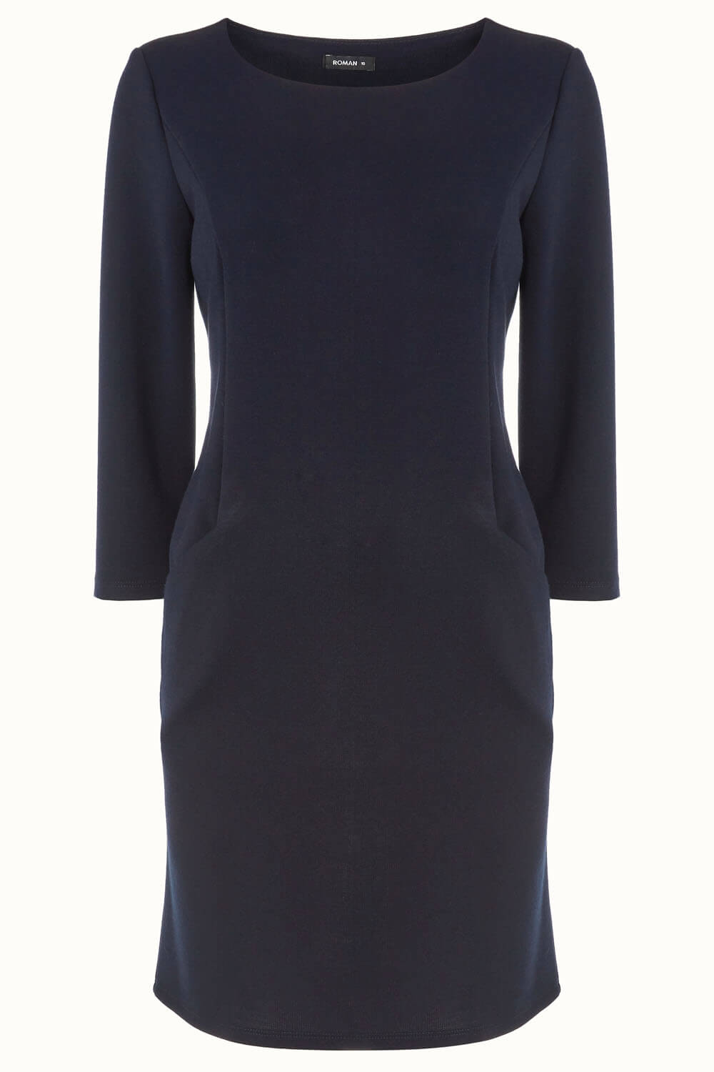 Navy  Relaxed Pocket Shift Dress, Image 5 of 5