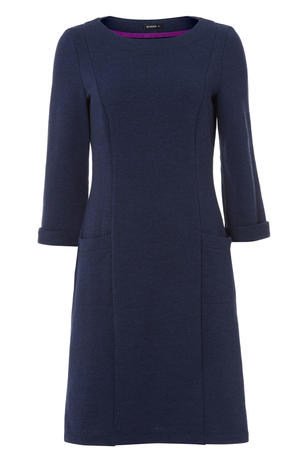 Blue Pocket Detail Shift Dress, Image 5 of 5