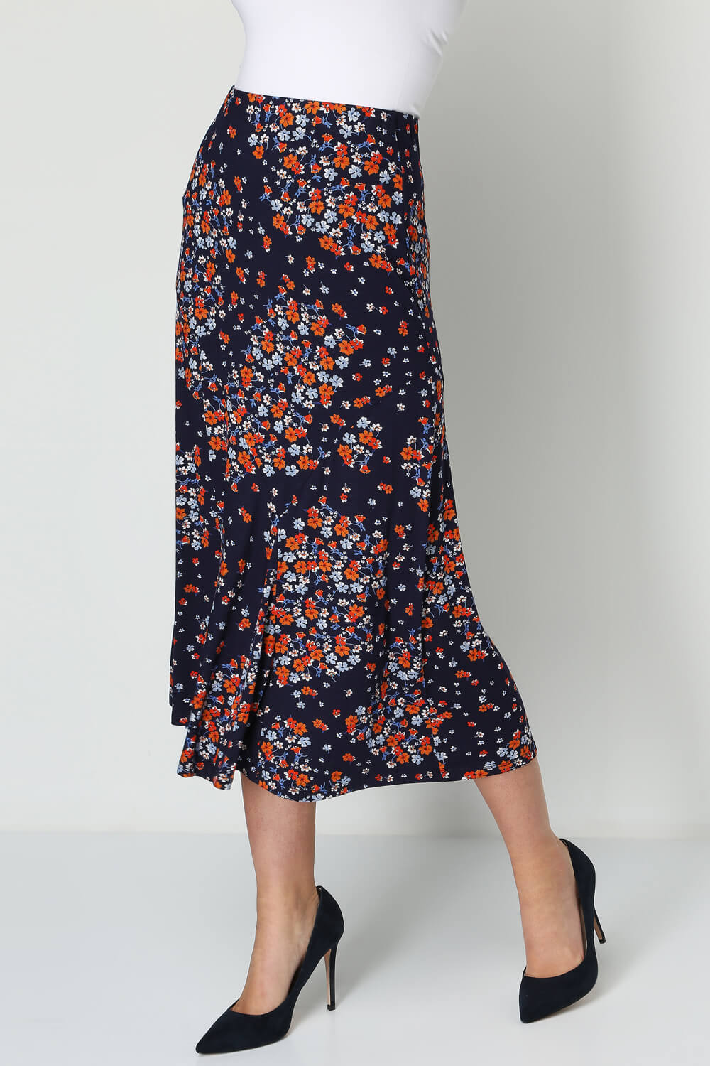 Panel Ditsy Floral Skirt