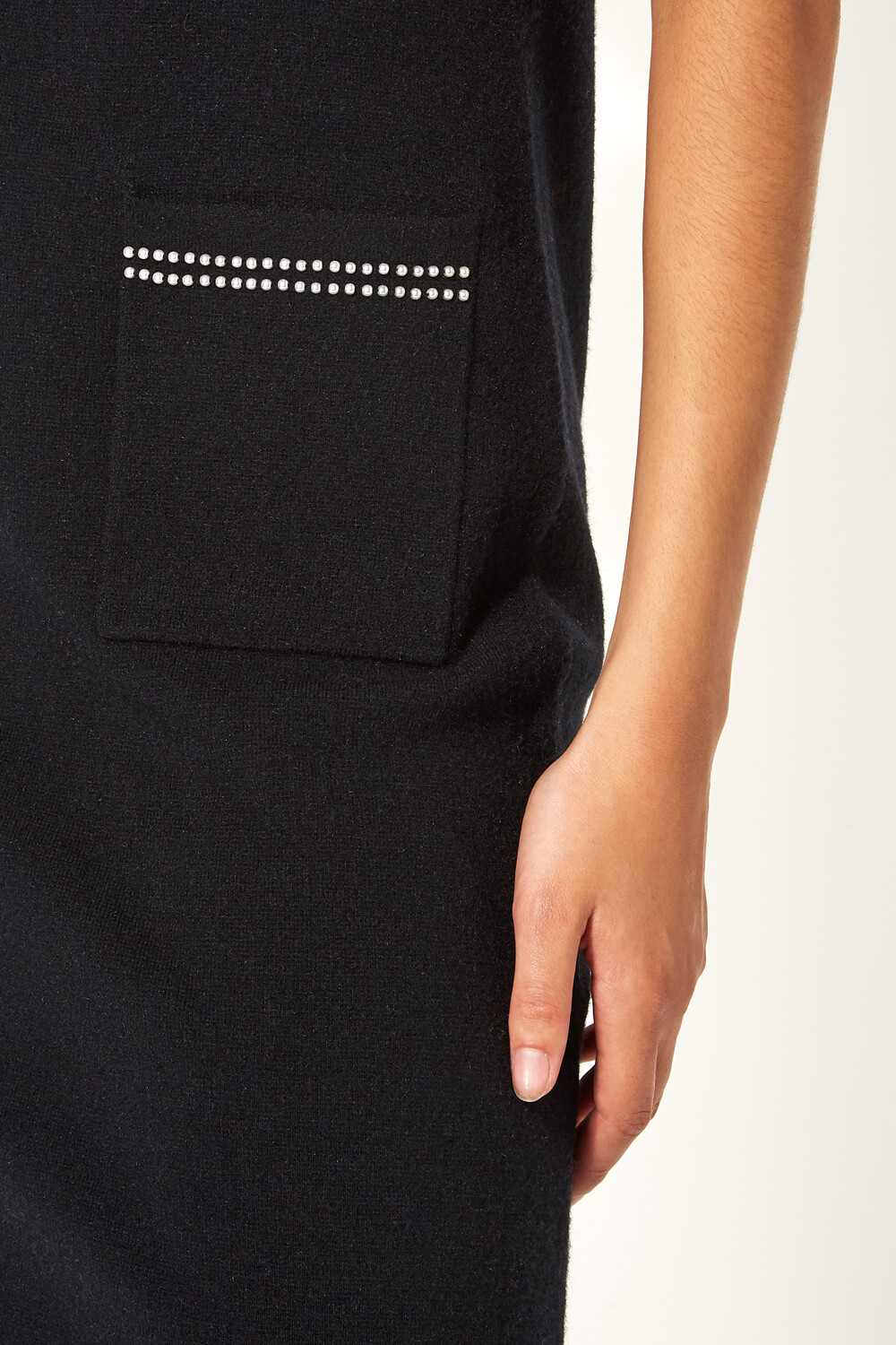 Black Pearl Embellished Short Sleeve Dress, Image 4 of 5