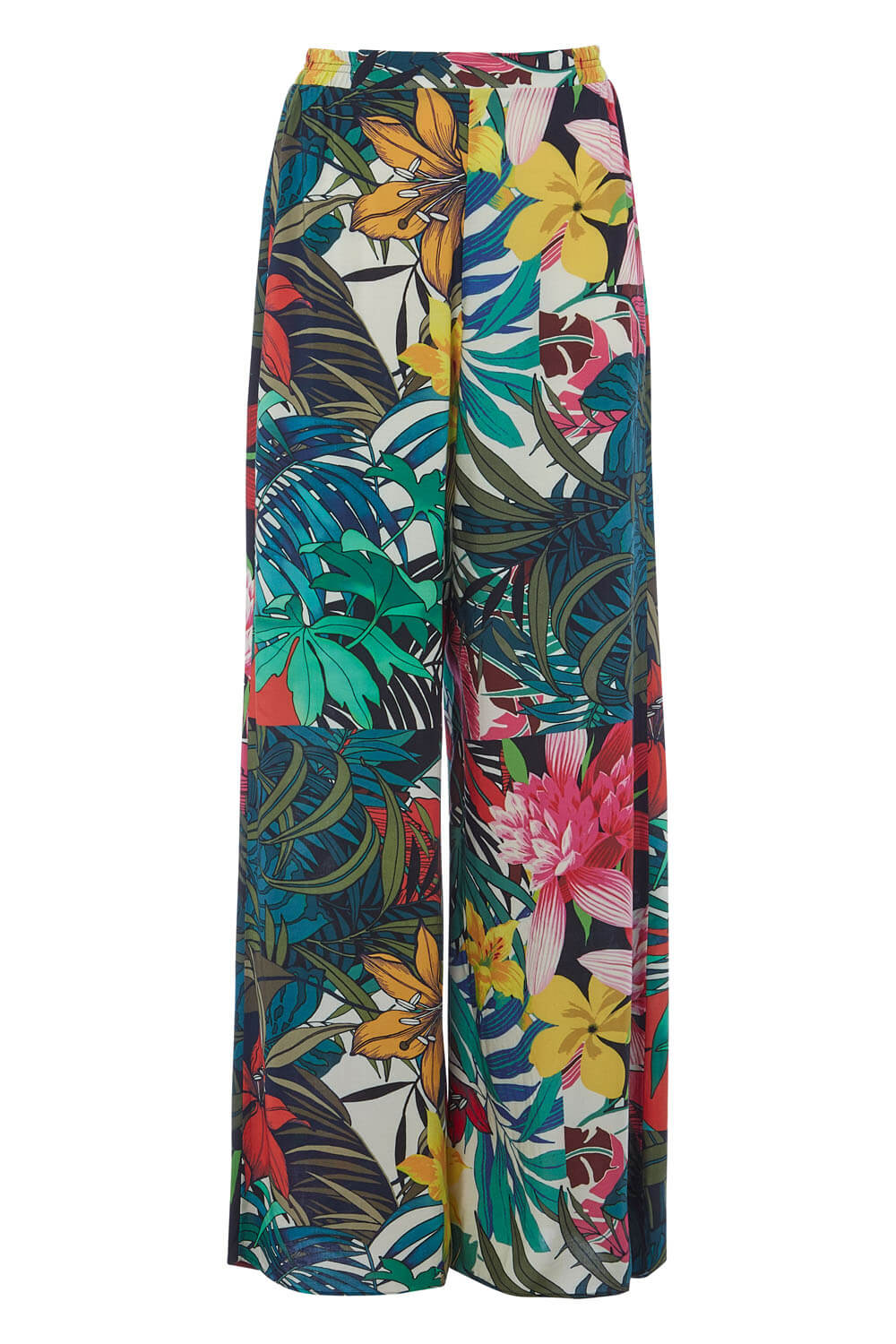 Tropical Print Palazzo Trousers in Multi - Roman Originals UK