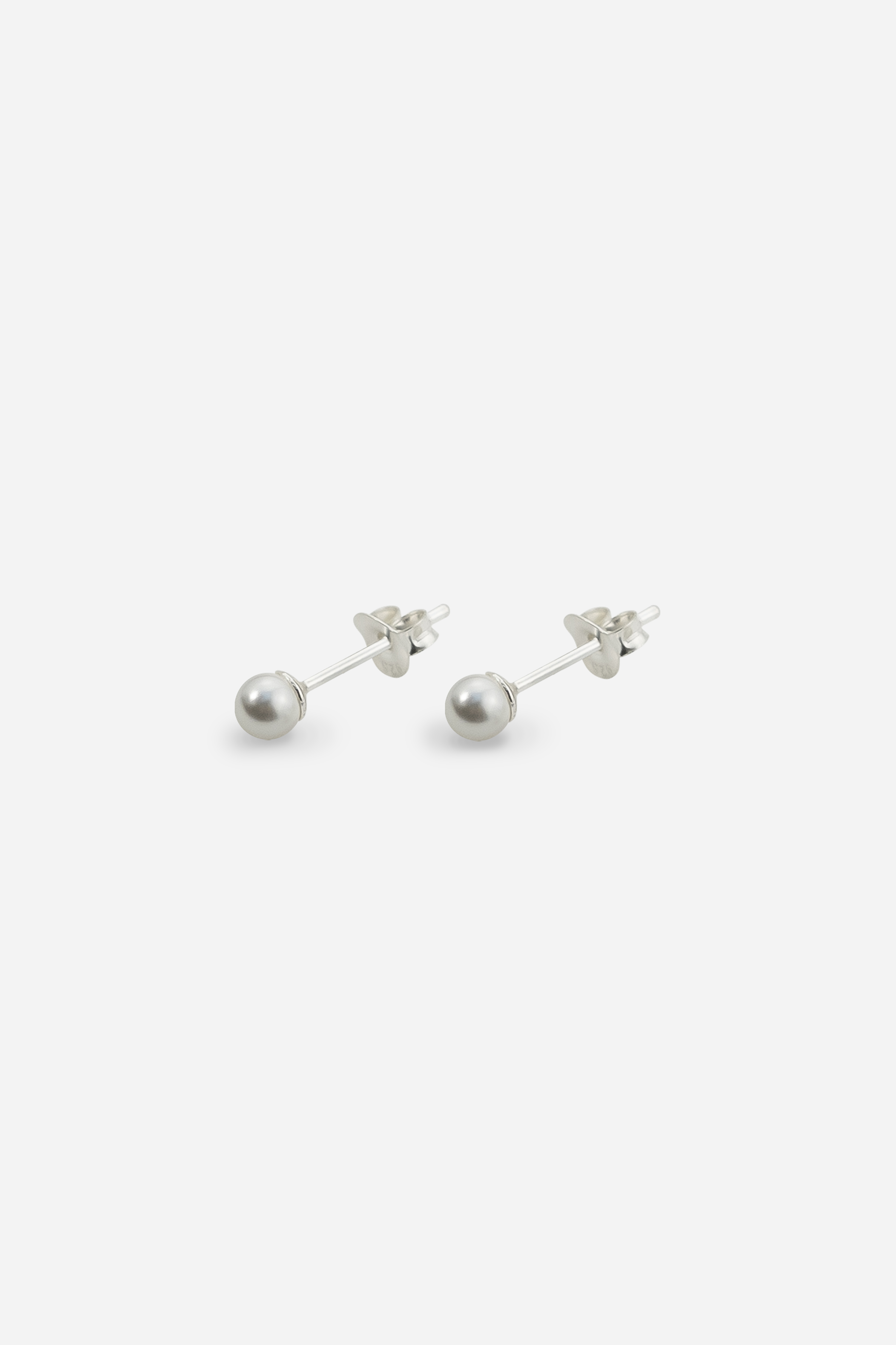 White 8mm Faux Pearl Sterling Silver Stud Earrings, Image 2 of 2