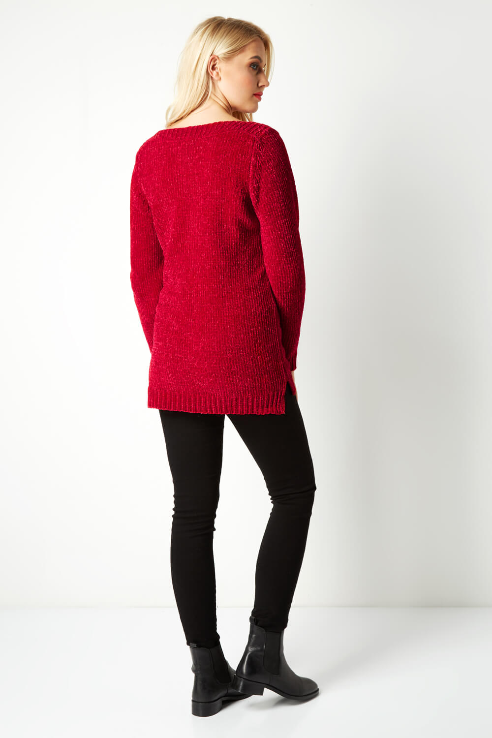 Red hot sale chenille jumper