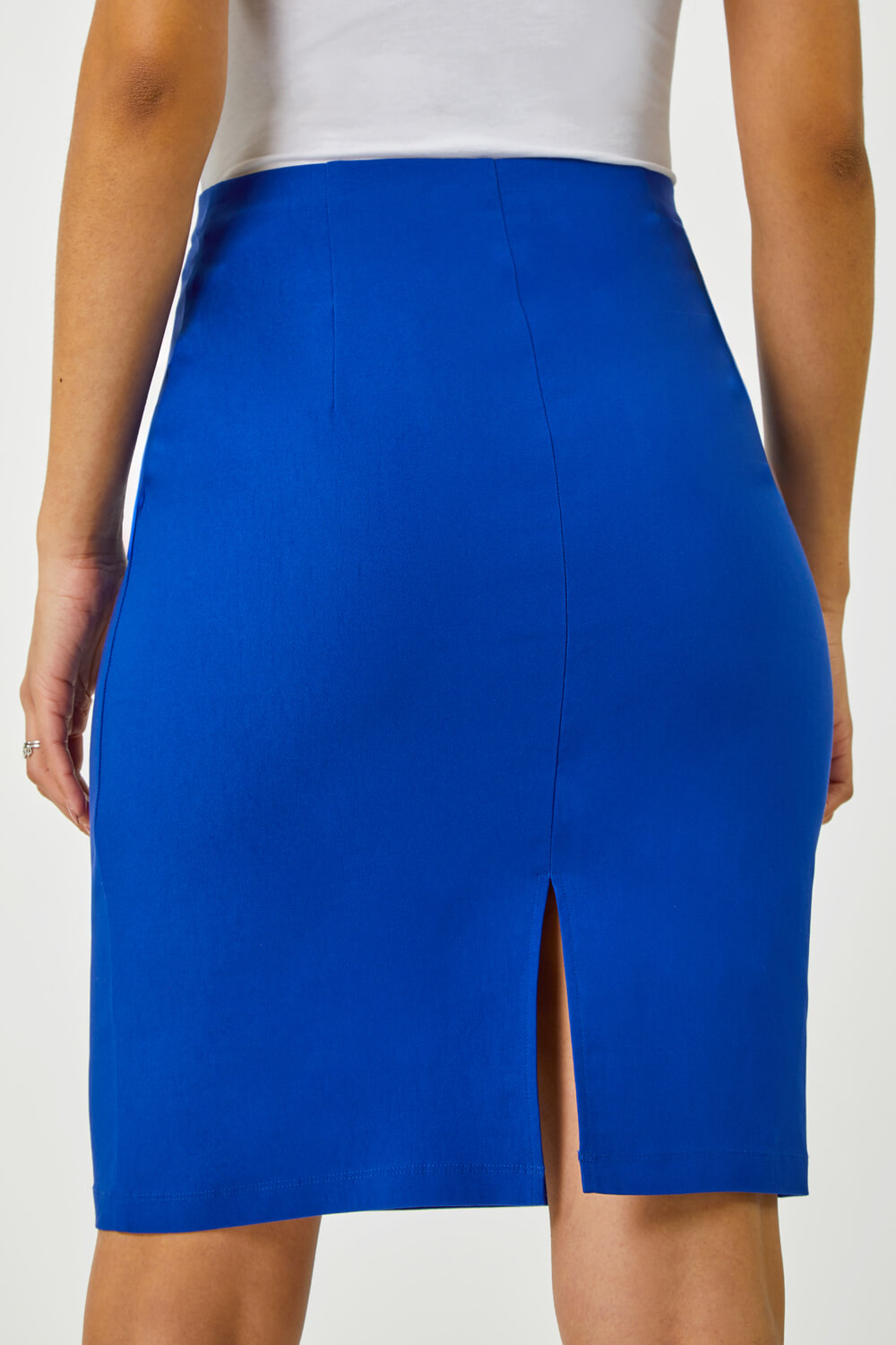 Royal Blue Pull On Stretch Pencil Skirt, Image 5 of 5