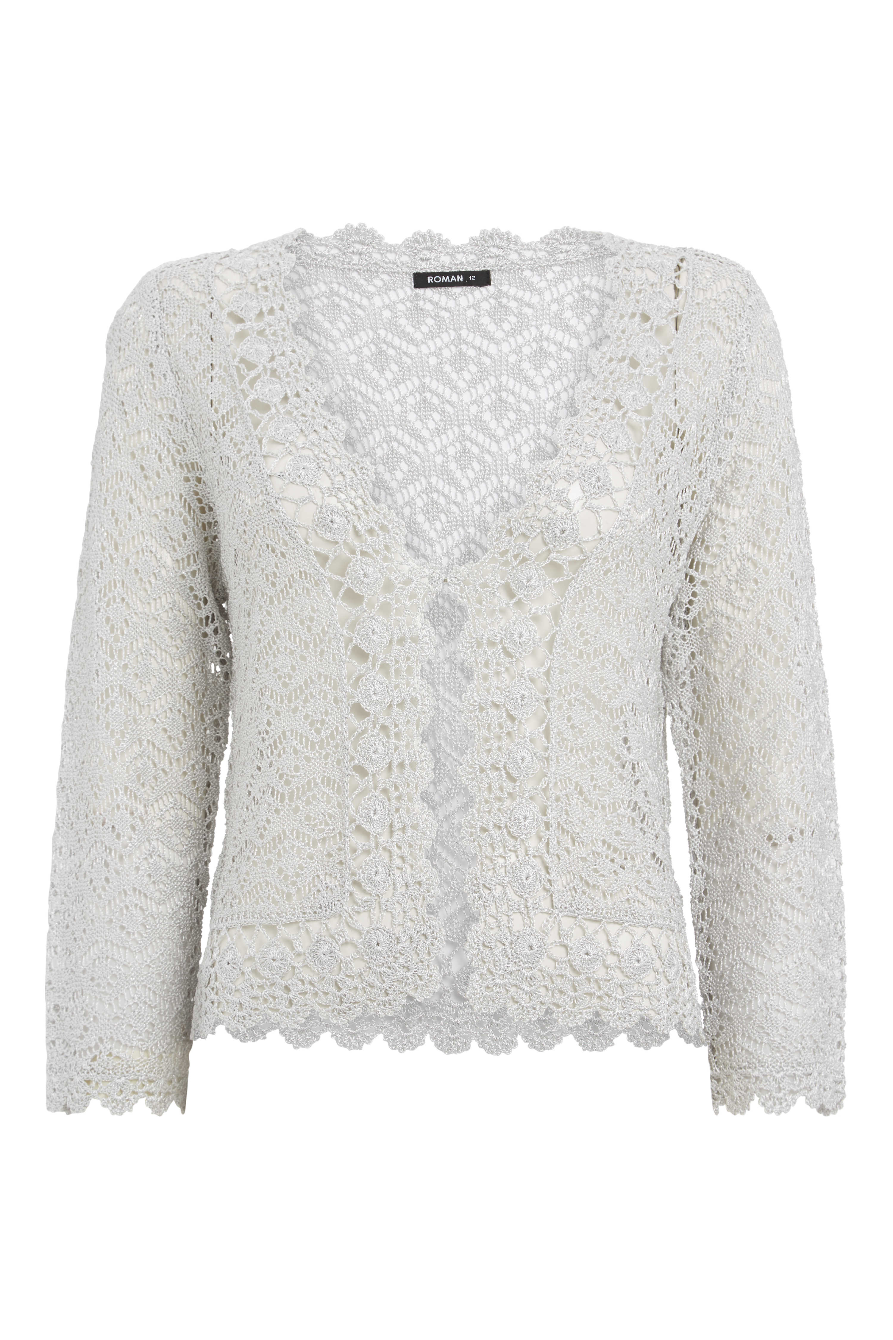 Crochet Shrug in SILVER Roman Originals UK