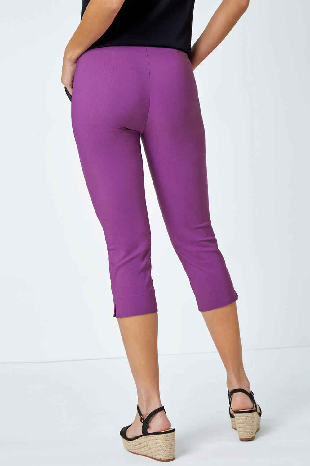 Mauve Cropped Stretch Trouser, Image 3 of 5