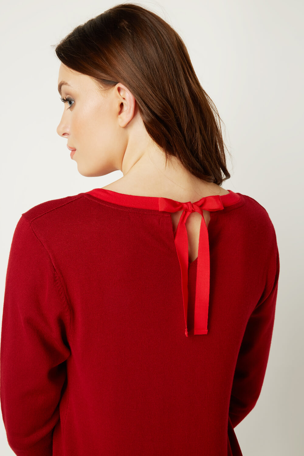 Tie Back Detail Jumper in Red Roman Originals UK