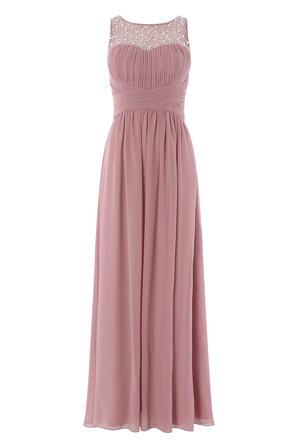 Bead Embellished Maxi Dress in ROSE - Roman Originals UK