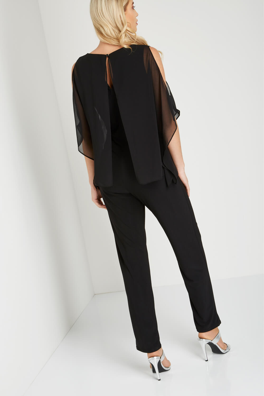 Gem Detail Overlay Jumpsuit in Black Roman Originals UK