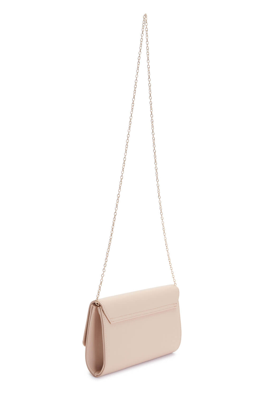 Light Pink Foldover Metal Bar Clutch Bag, Image 3 of 4