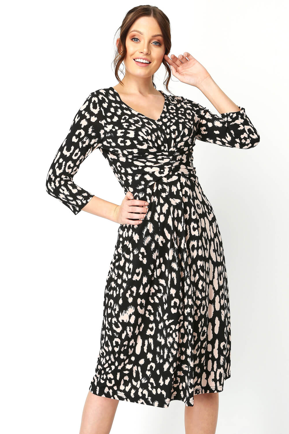 Animal Print Fit And Flare Dress