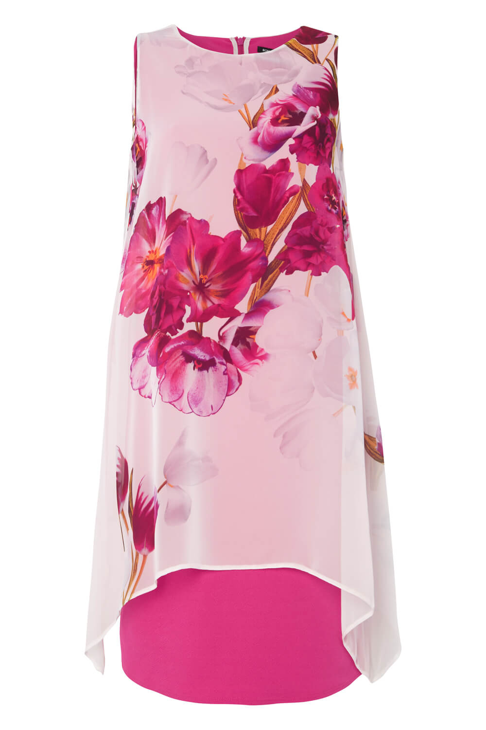 ORCHID Floral Print Chiffon Overlay Dress, Image 3 of 3