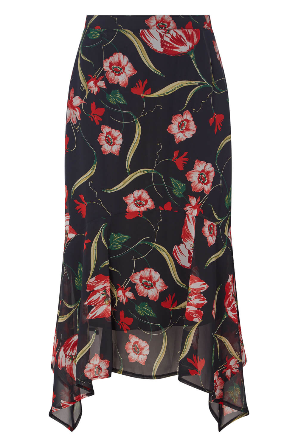 Black Floral Chiffon Skirt, Image 5 of 5