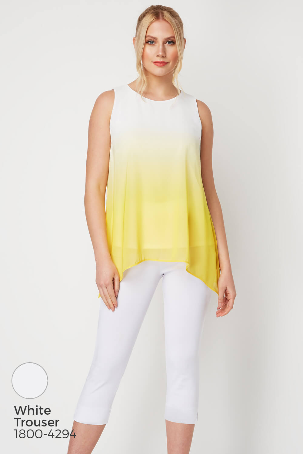 Yellow Ombre Print Overlay Top, Image 5 of 8