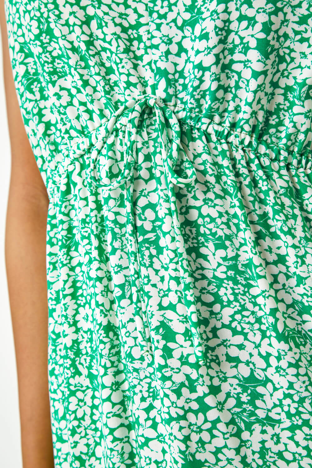 Green Petite Floral Print Stretch Maxi Dress, Image 5 of 5