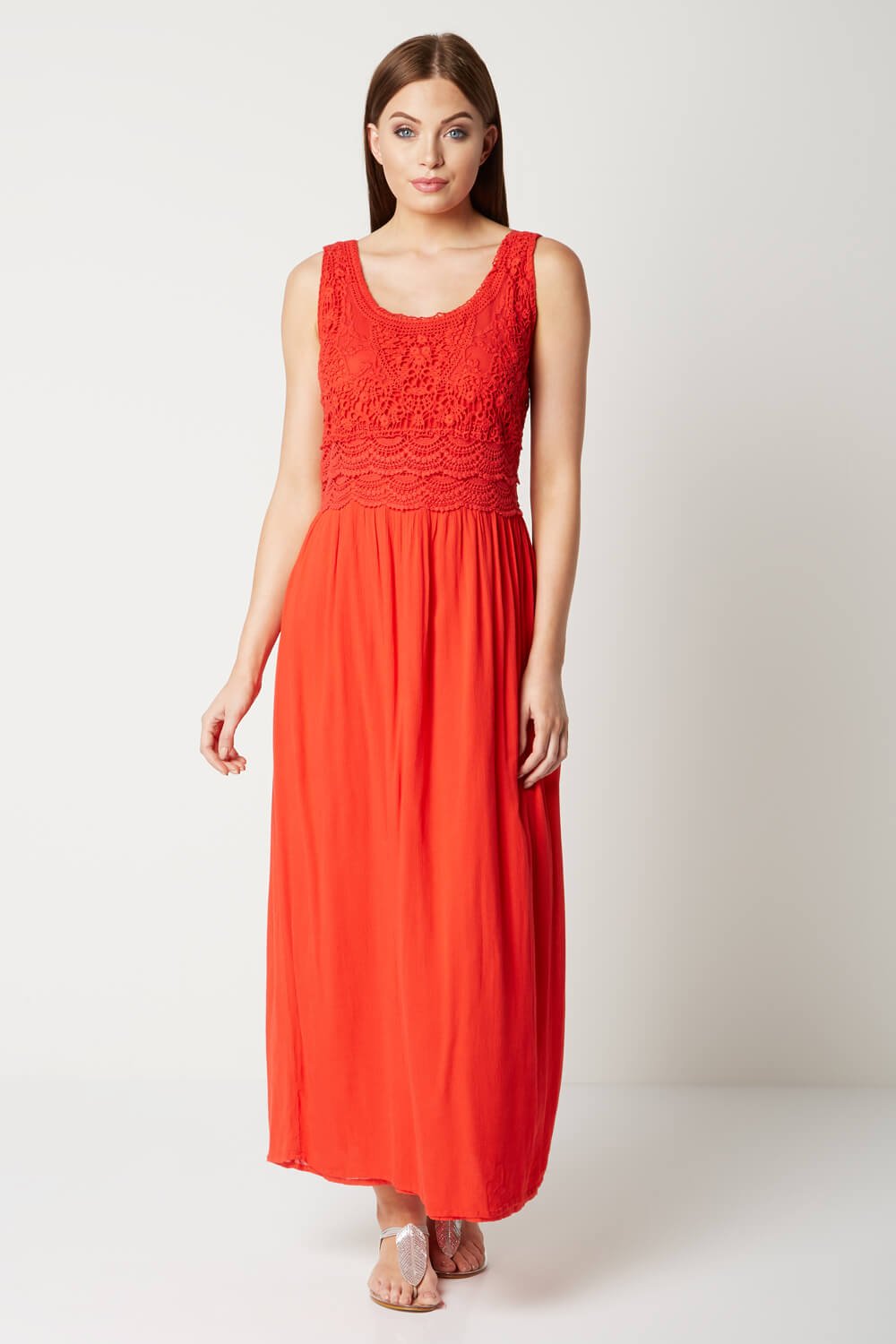 Cotton Embroidered Maxi Dress