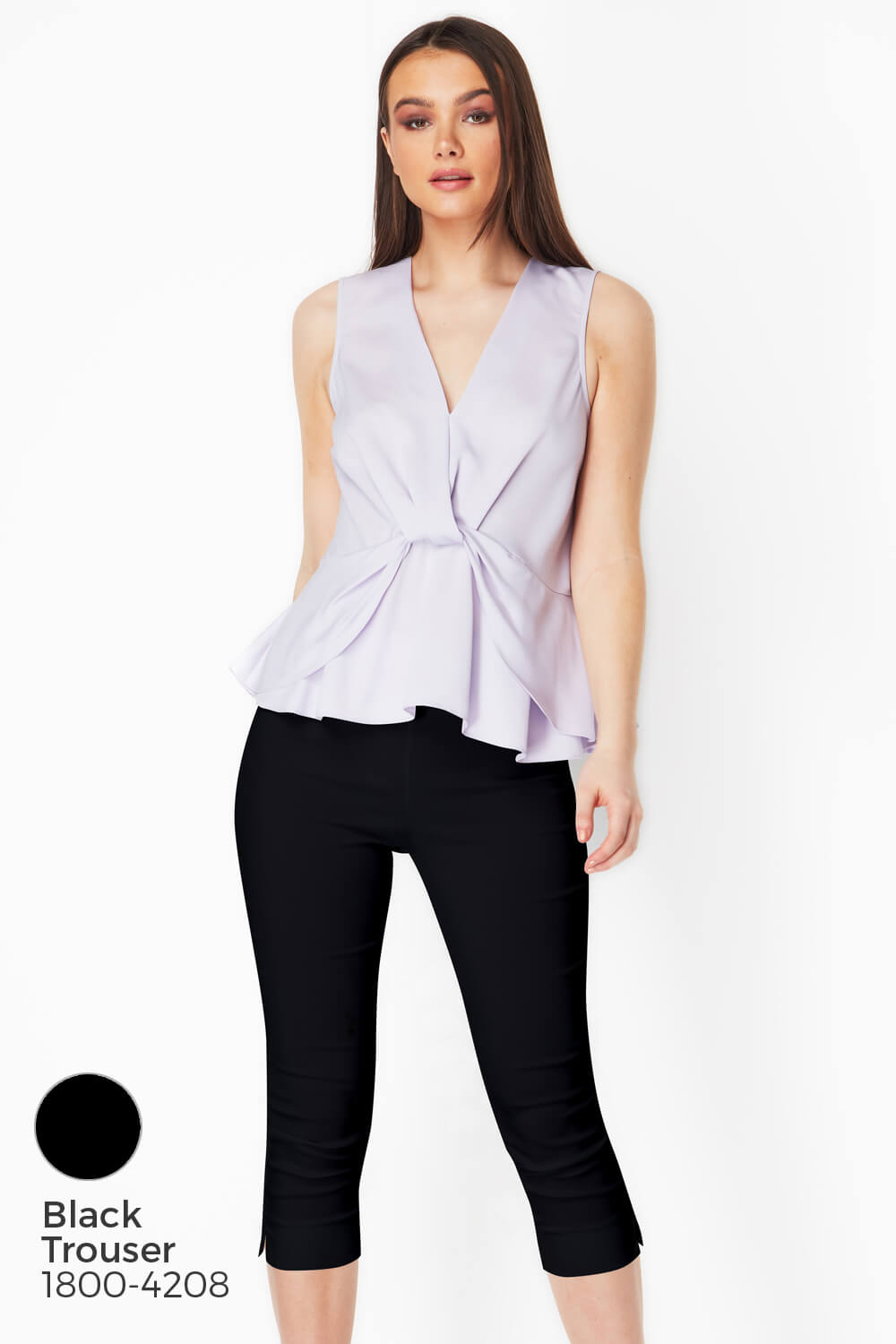 Lilac V-Neck Knot Front Top , Image 7 of 9
