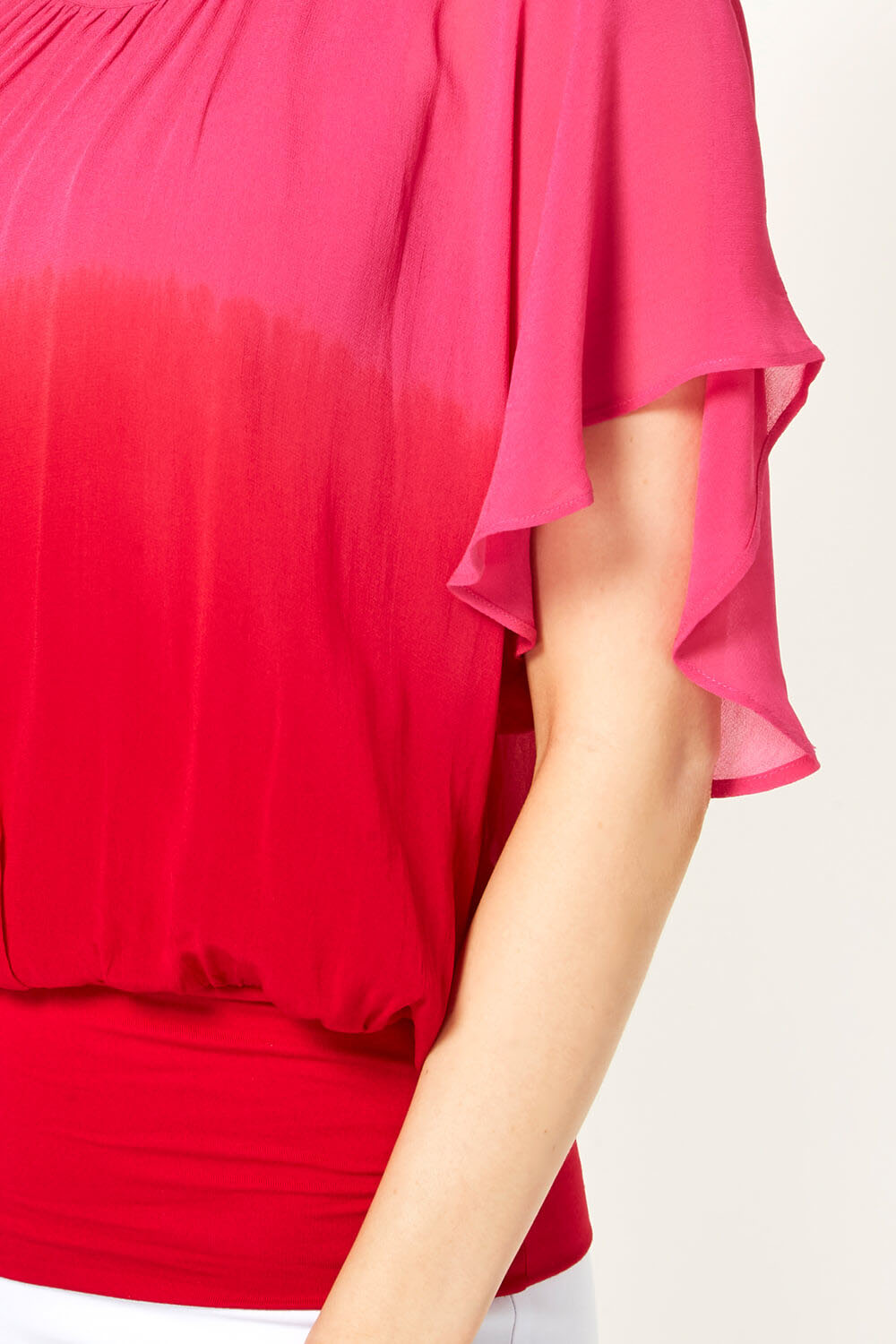 Fuchsia Ombre Batwing Overlay Top, Image 3 of 5