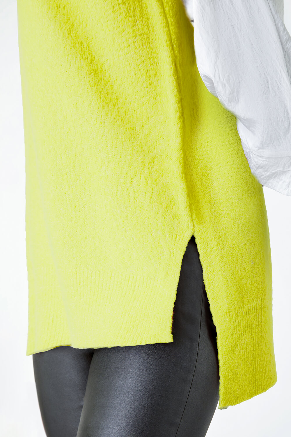 Lime Longline Knitted Stretch Vest, Image 6 of 6