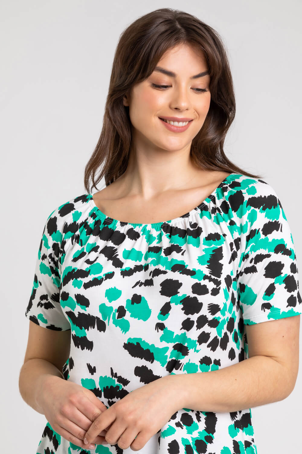 Jade Curve Abstract Animal Longline Swing Top, Image 4 of 4